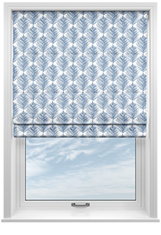 Gentle Palm, Navy - Twist&Fit Roman Blind